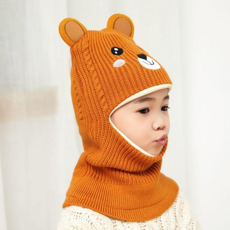 New Baby Girl Winter Hat Warm Bear Skellies Beanies Knitted Cap Kids Balaclava Mask Hats Gorgas Toddler Winter Hat, Baby Winter Hat, Fleece Lined Girls Boys Winter Hat Kids Winter Hat Scarf Earflap Hood Skull Caps