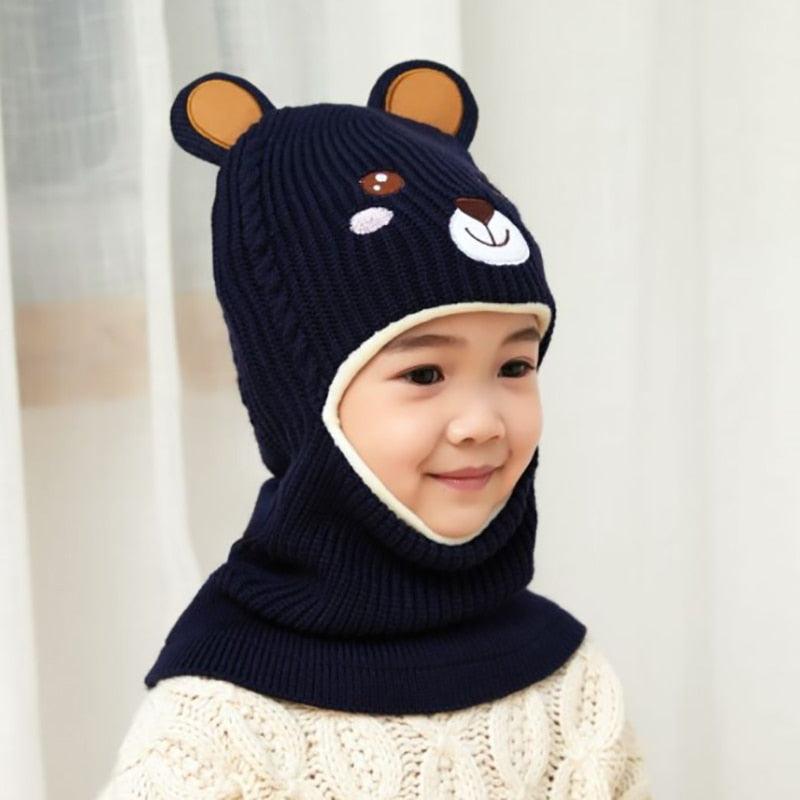New Baby Girl Winter Hat Warm Bear Skellies Beanies Knitted Cap Kids Balaclava Mask Hats Gorgas Toddler Winter Hat, Baby Winter Hat, Fleece Lined Girls Boys Winter Hat Kids Winter Hat Scarf Earflap Hood Skull Caps