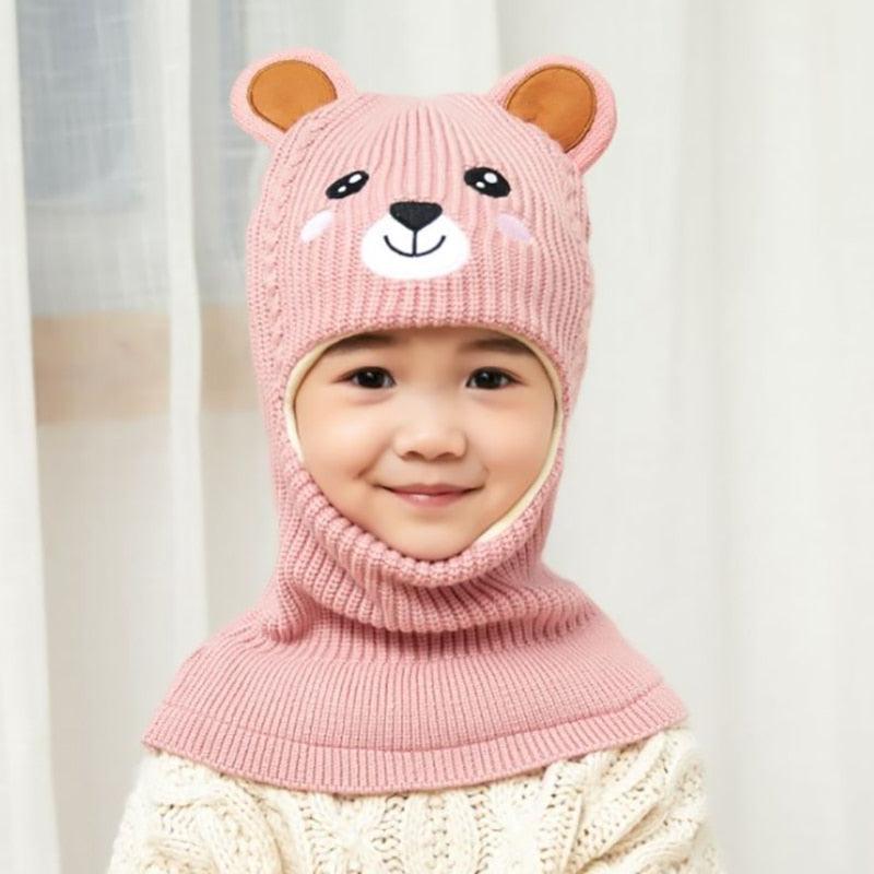New Baby Girl Winter Hat Warm Bear Skellies Beanies Knitted Cap Kids Balaclava Mask Hats Gorgas Toddler Winter Hat, Baby Winter Hat, Fleece Lined Girls Boys Winter Hat Kids Winter Hat Scarf Earflap Hood Skull Caps