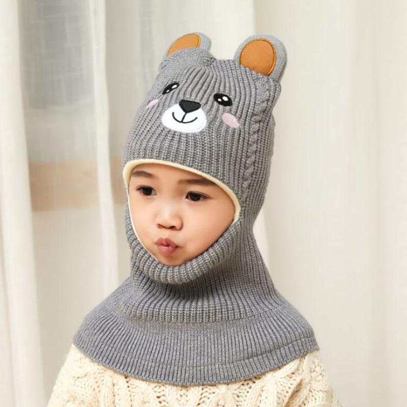 New Baby Girl Winter Hat Warm Bear Skellies Beanies Knitted Cap Kids Balaclava Mask Hats Gorgas Toddler Winter Hat, Baby Winter Hat, Fleece Lined Girls Boys Winter Hat Kids Winter Hat Scarf Earflap Hood Skull Caps