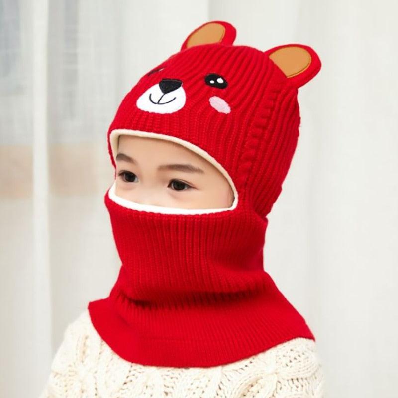 New Baby Girl Winter Hat Warm Bear Skellies Beanies Knitted Cap Kids Balaclava Mask Hats Gorgas Toddler Winter Hat, Baby Winter Hat, Fleece Lined Girls Boys Winter Hat Kids Winter Hat Scarf Earflap Hood Skull Caps