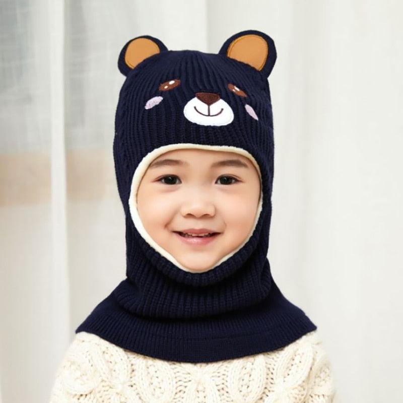 New Baby Girl Winter Hat Warm Bear Skellies Beanies Knitted Cap Kids Balaclava Mask Hats Gorgas Toddler Winter Hat, Baby Winter Hat, Fleece Lined Girls Boys Winter Hat Kids Winter Hat Scarf Earflap Hood Skull Caps