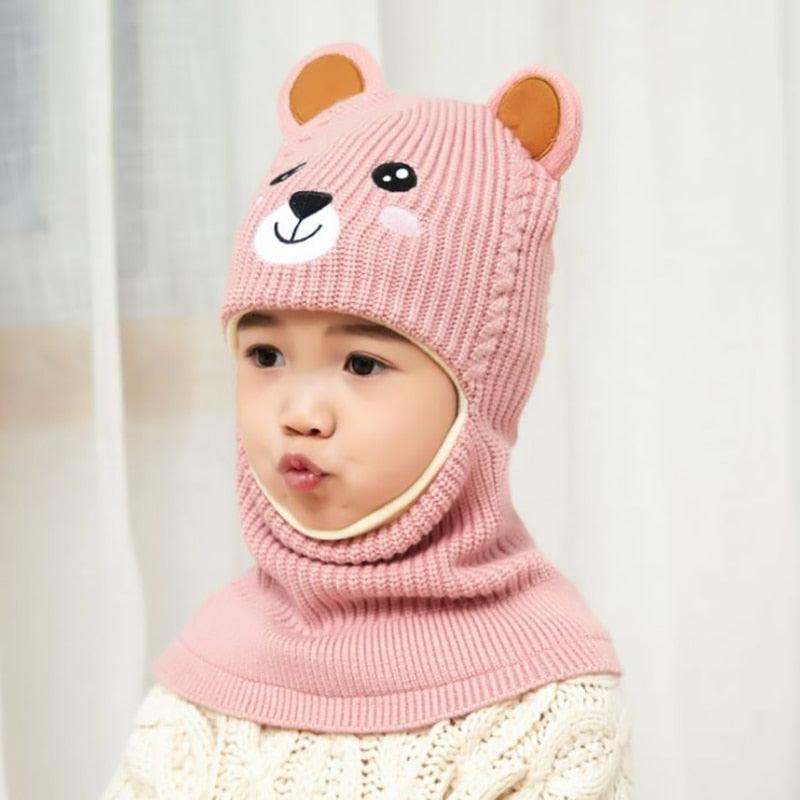 New Baby Girl Winter Hat Warm Bear Skellies Beanies Knitted Cap Kids Balaclava Mask Hats Gorgas Toddler Winter Hat, Baby Winter Hat, Fleece Lined Girls Boys Winter Hat Kids Winter Hat Scarf Earflap Hood Skull Caps