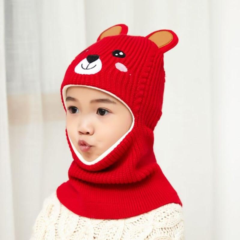 New Baby Girl Winter Hat Warm Bear Skellies Beanies Knitted Cap Kids Balaclava Mask Hats Gorgas Toddler Winter Hat, Baby Winter Hat, Fleece Lined Girls Boys Winter Hat Kids Winter Hat Scarf Earflap Hood Skull Caps