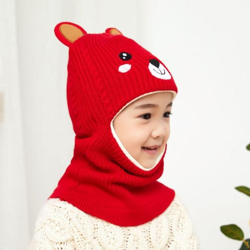 New Baby Girl Winter Hat Warm Bear Skellies Beanies Knitted Cap Kids Balaclava Mask Hats Gorgas Toddler Winter Hat, Baby Winter Hat, Fleece Lined Girls Boys Winter Hat Kids Winter Hat Scarf Earflap Hood Skull Caps