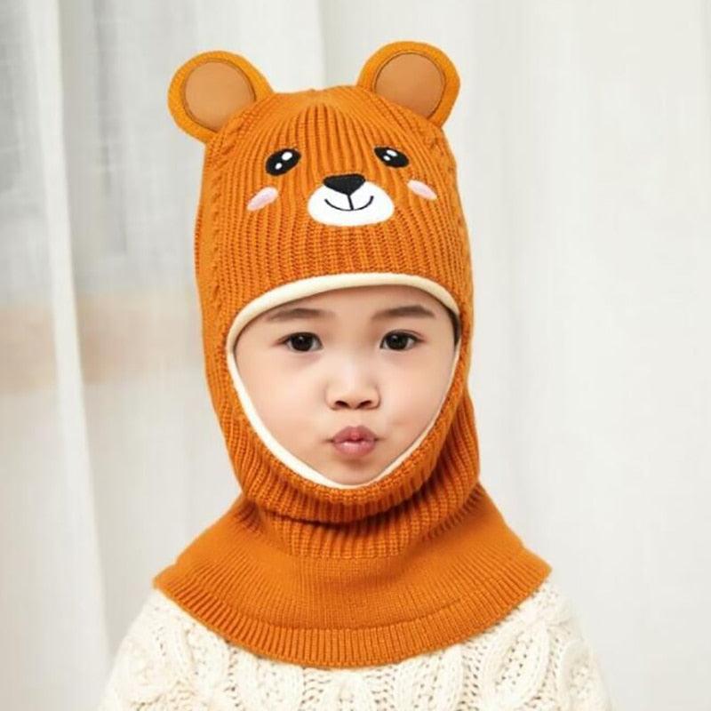 New Baby Girl Winter Hat Warm Bear Skellies Beanies Knitted Cap Kids Balaclava Mask Hats Gorgas Toddler Winter Hat, Baby Winter Hat, Fleece Lined Girls Boys Winter Hat Kids Winter Hat Scarf Earflap Hood Skull Caps