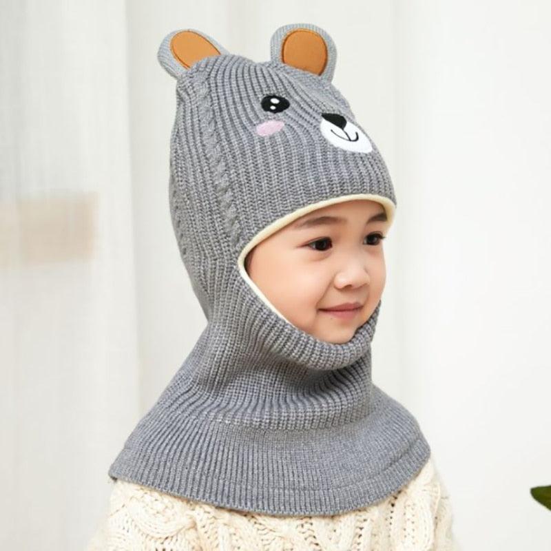 New Baby Girl Winter Hat Warm Bear Skellies Beanies Knitted Cap Kids Balaclava Mask Hats Gorgas Toddler Winter Hat, Baby Winter Hat, Fleece Lined Girls Boys Winter Hat Kids Winter Hat Scarf Earflap Hood Skull Caps