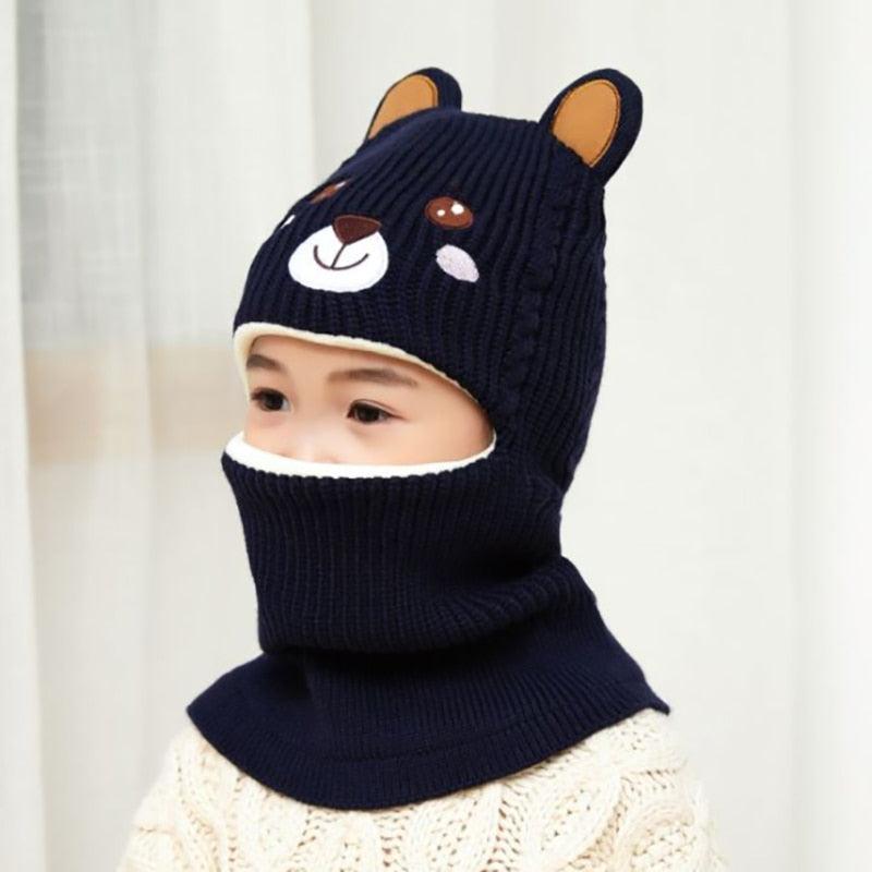 New Baby Girl Winter Hat Warm Bear Skellies Beanies Knitted Cap Kids Balaclava Mask Hats Gorgas Toddler Winter Hat, Baby Winter Hat, Fleece Lined Girls Boys Winter Hat Kids Winter Hat Scarf Earflap Hood Skull Caps