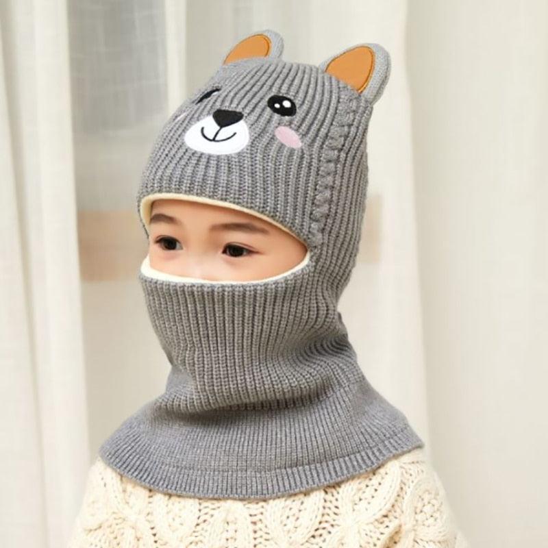 New Baby Girl Winter Hat Warm Bear Skellies Beanies Knitted Cap Kids Balaclava Mask Hats Gorgas Toddler Winter Hat, Baby Winter Hat, Fleece Lined Girls Boys Winter Hat Kids Winter Hat Scarf Earflap Hood Skull Caps