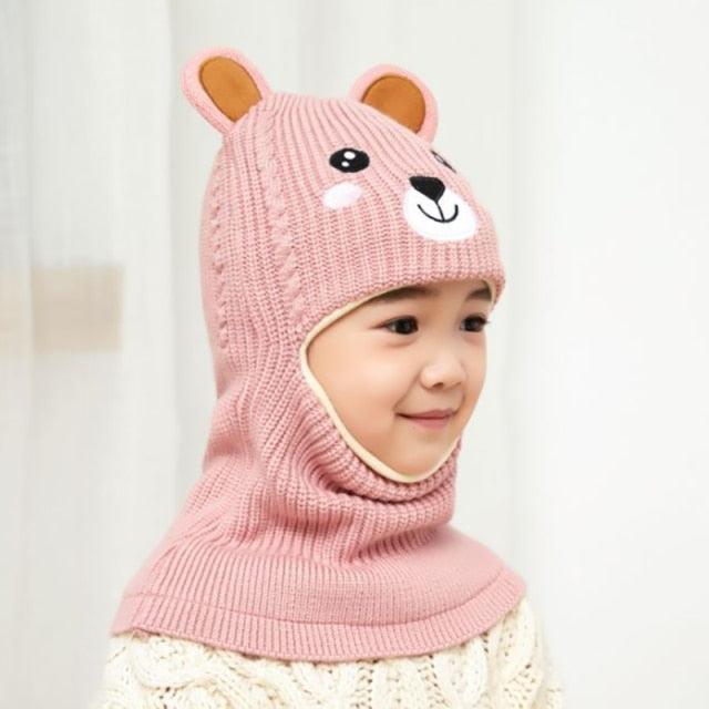New Baby Girl Winter Hat Warm Bear Skellies Beanies Knitted Cap Kids Balaclava Mask Hats Gorgas Toddler Winter Hat, Baby Winter Hat, Fleece Lined Girls Boys Winter Hat Kids Winter Hat Scarf Earflap Hood Skull Caps