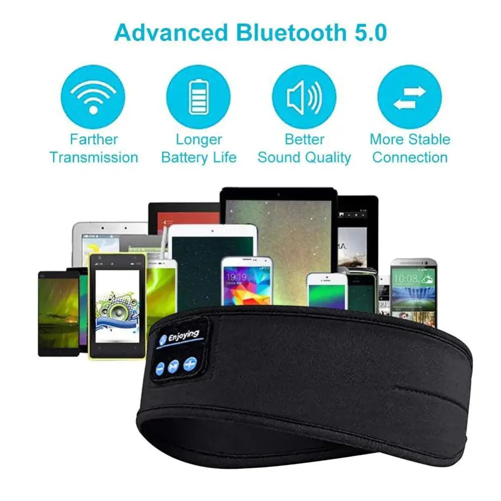 New Bluetooth Wireless Headphones Sports Headband Soft Elastic Comfortable Headphones For Sleep Music Headset Speakers