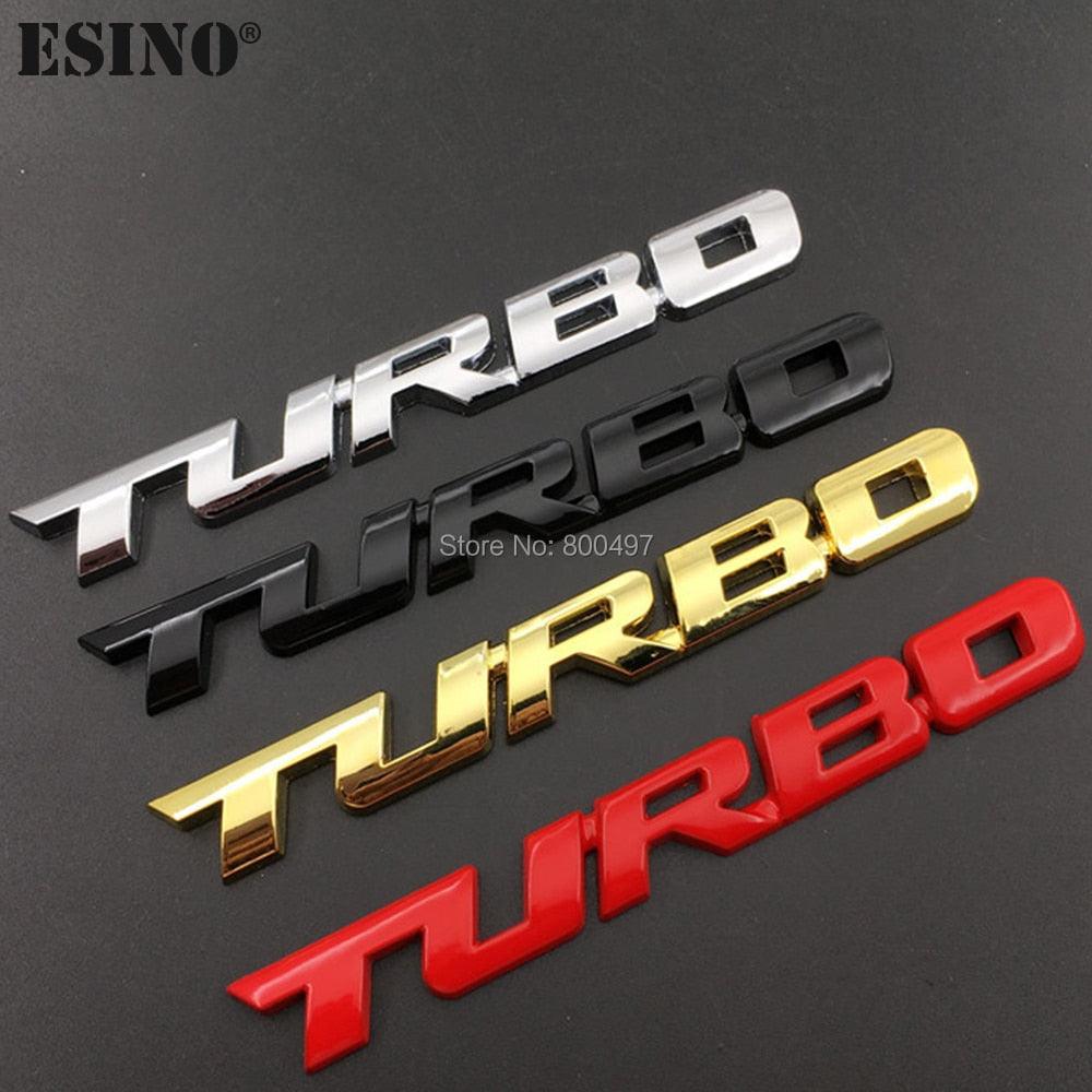 New Car Styling Car Turbo Boost Loading Boosting 3D Metal Chrome Zinc Alloy 3D Emblem Badge Sticker Decal 3D Metal Turbo Car Truck Door Body Side Fender Rear Trunk Adhesive Emblem Badge Decals Auto Accessory