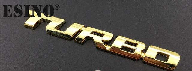 New Car Styling Car Turbo Boost Loading Boosting 3D Metal Chrome Zinc Alloy 3D Emblem Badge Sticker Decal 3D Metal Turbo Car Truck Door Body Side Fender Rear Trunk Adhesive Emblem Badge Decals Auto Accessory