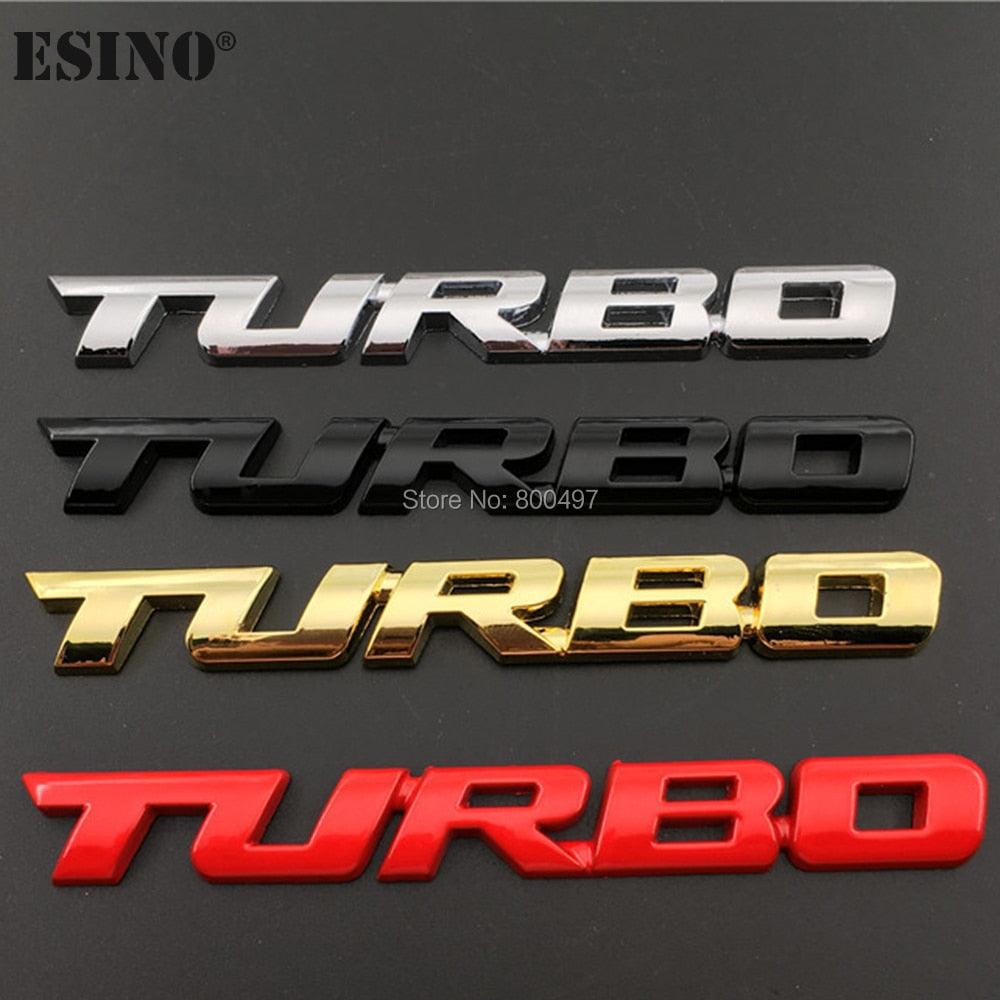 New Car Styling Car Turbo Boost Loading Boosting 3D Metal Chrome Zinc Alloy 3D Emblem Badge Sticker Decal 3D Metal Turbo Car Truck Door Body Side Fender Rear Trunk Adhesive Emblem Badge Decals Auto Accessory