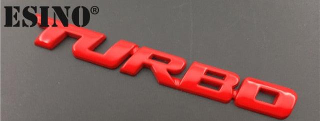 New Car Styling Car Turbo Boost Loading Boosting 3D Metal Chrome Zinc Alloy 3D Emblem Badge Sticker Decal 3D Metal Turbo Car Truck Door Body Side Fender Rear Trunk Adhesive Emblem Badge Decals Auto Accessory
