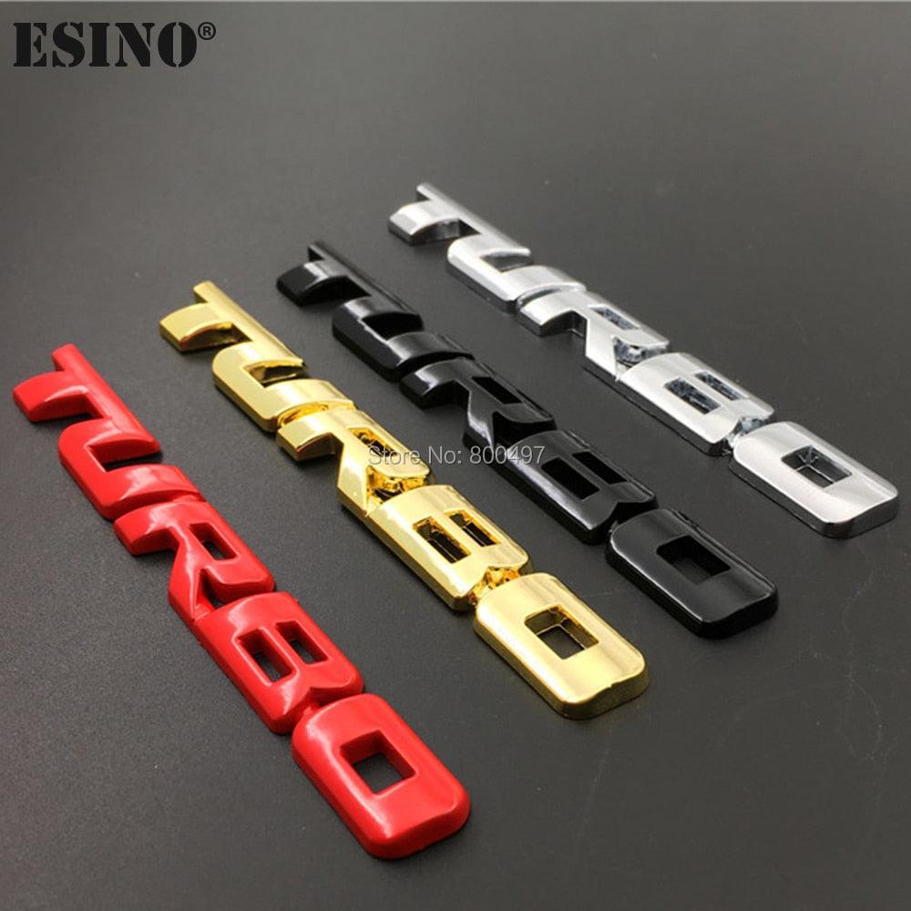 New Car Styling Car Turbo Boost Loading Boosting 3D Metal Chrome Zinc Alloy 3D Emblem Badge Sticker Decal 3D Metal Turbo Car Truck Door Body Side Fender Rear Trunk Adhesive Emblem Badge Decals Auto Accessory