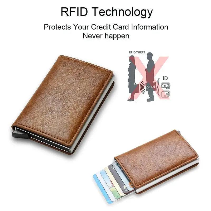 New Carbon Fiber Card Holder Wallets Luxury Men Black Magic Leather Cool Slim Mini Wallet Small Money Bag Male Purses Magnet Closure Wallet