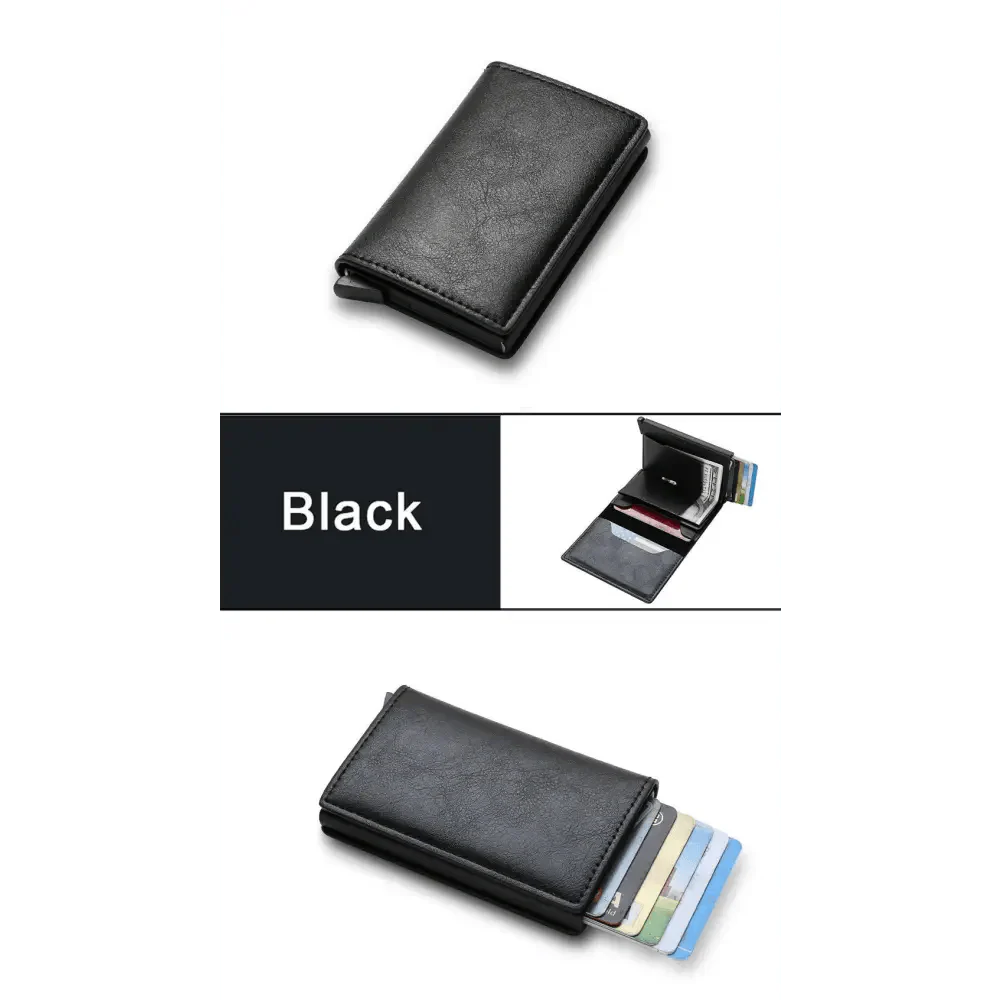 New Carbon Fiber Card Holder Wallets Luxury Men Black Magic Leather Cool Slim Mini Wallet Small Money Bag Male Purses Magnet Closure Wallet