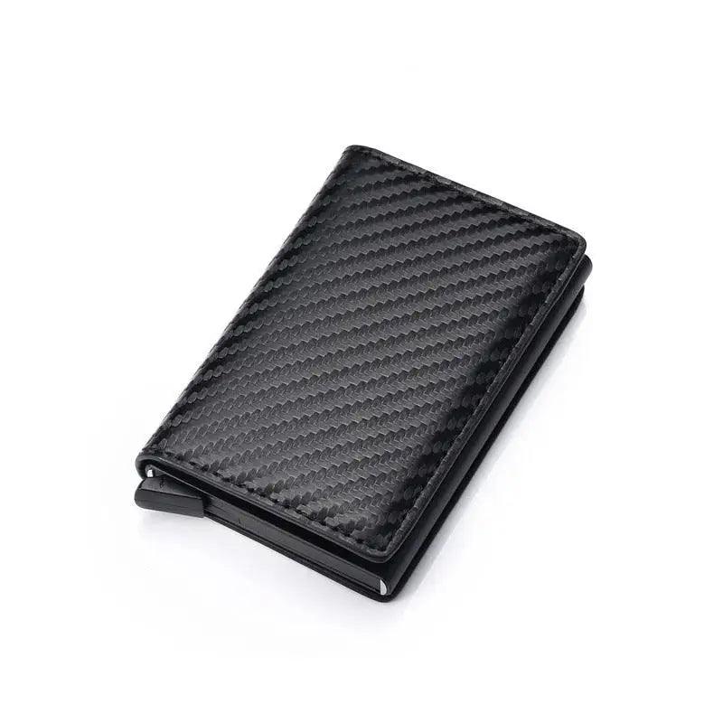 New Carbon Fiber Card Holder Wallets Luxury Men Black Magic Leather Cool Slim Mini Wallet Small Money Bag Male Purses Magnet Closure Wallet