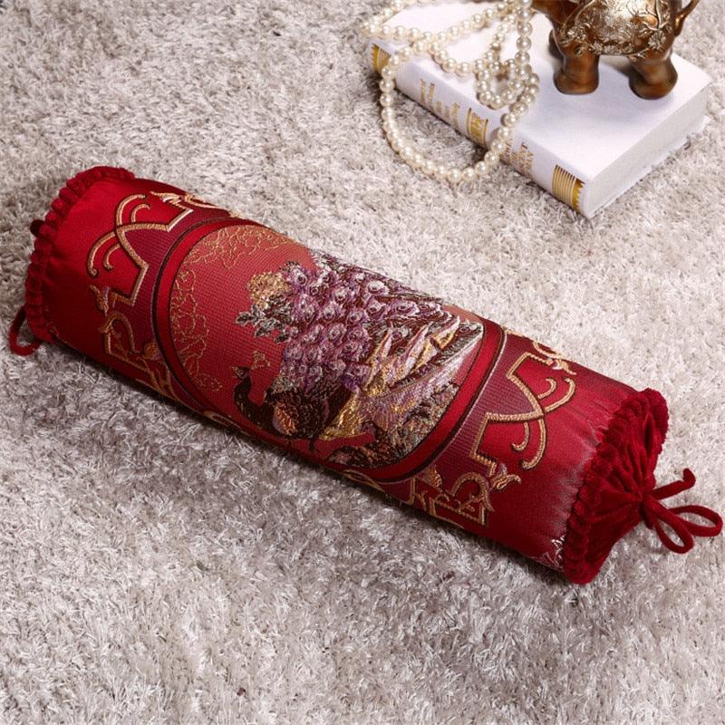 New Classical Luxury Cylindrical Cotton And Linen Pillow Roll Cushion Sofa Throw Polyester Cotton Linen Pillowcase Sofa Cushion Cover Backrest Home Chair Modern Colorful Design 15X50CM