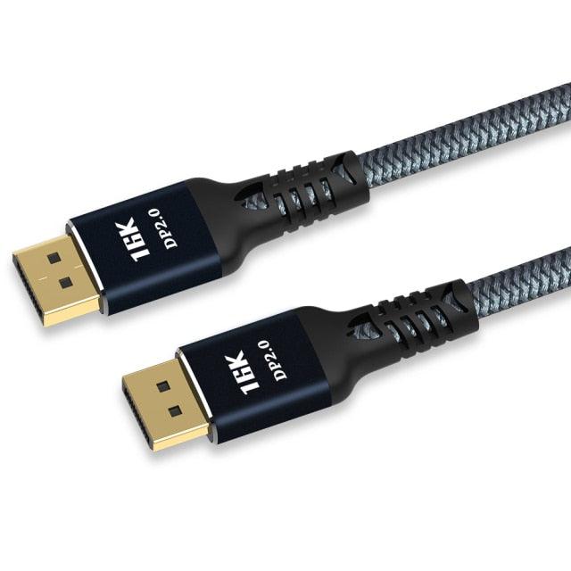 New HDR Resolution DisplayPort 2.0 Cable 16K 10K 80Gbps16K DisplayPort 2.0 Cable 10ft Supports 16K@60Hz 0K@60Hz 8K@60Hz 4K@165Hz 4K@144Hz 80Gbps Dynamic HDR Adapter For Video PC Laptop TV Monitor
