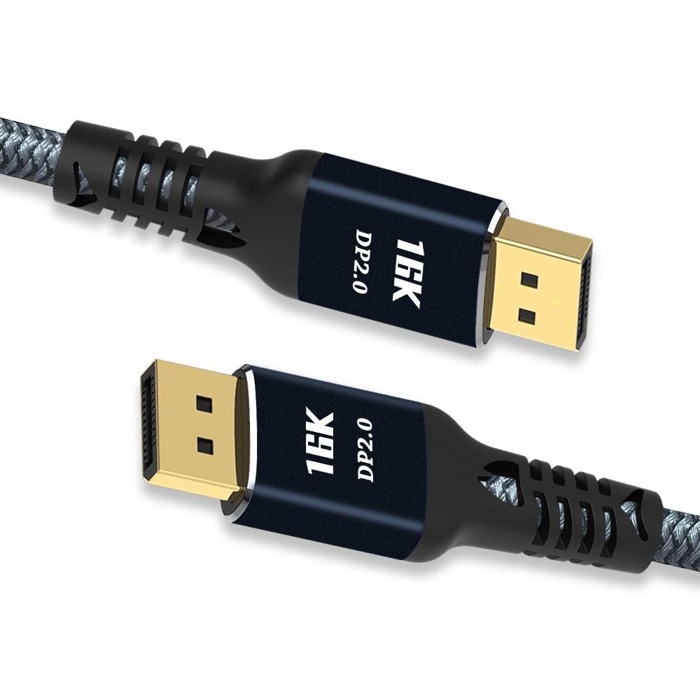 New HDR Resolution DisplayPort 2.0 Cable 16K 10K 80Gbps16K DisplayPort 2.0 Cable 10ft Supports 16K@60Hz 0K@60Hz 8K@60Hz 4K@165Hz 4K@144Hz 80Gbps Dynamic HDR Adapter For Video PC Laptop TV Monitor