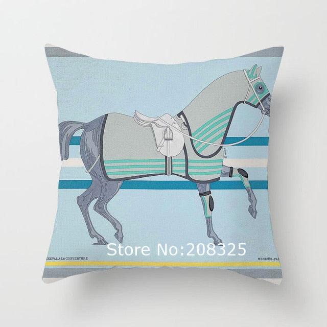 New Horse Cushion Cover Short Plus Luxury Horse Cotton Linen Decorative Pillowcase Cushion Decorative Pillows Covers for Home Sofa Couch Car Bedrooms 45x45cm
