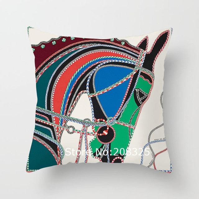 New Horse Cushion Cover Short Plus Luxury Horse Cotton Linen Decorative Pillowcase Cushion Decorative Pillows Covers for Home Sofa Couch Car Bedrooms 45x45cm