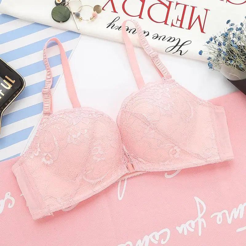 New Luxurious Lace Floral Wireless Bras For Women Front Closure Bras Plus Size Bralette Comfortable Adjusted Push Up Bra