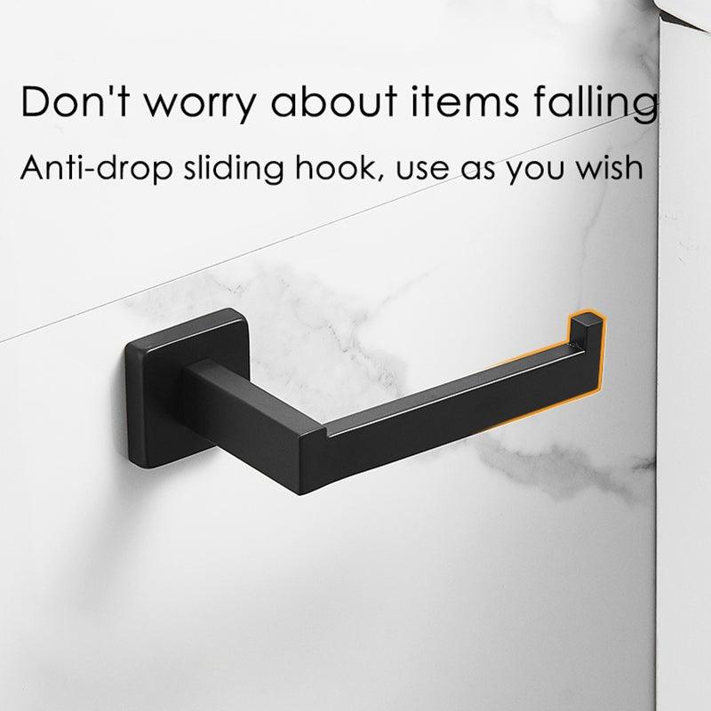 New Matte Black Toilet Paper Holder Wall Mount Tissue Roll Hanger 304 Stainless Steel Bathroom Accessories Toilet Paper Holder Tissue Roll Holder Hanger Stainless Steel Matte Black Bathroom Lavatory Hardware Wall Mount 14.5cm