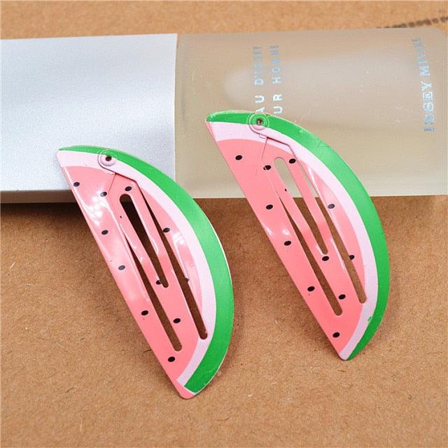 New Printed Cute Cartoon Fruit BB Clips Hairpins Girls Hair Accessories Children Headwear Baby Hair Clips Headdress Gorgeous Hair Accessories For Girls