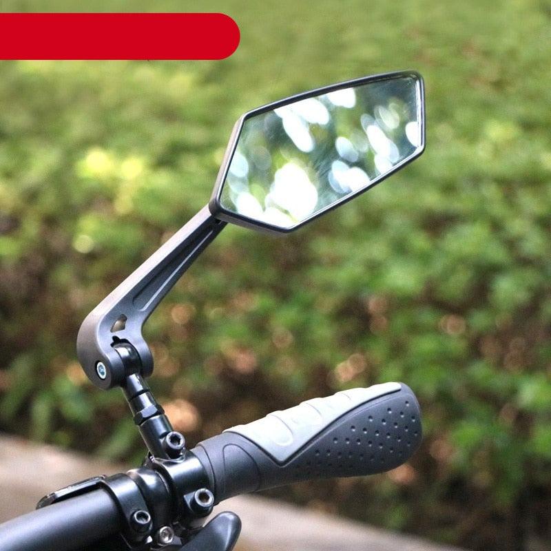 New Scratch Resistant Glass Lens Rear View Mirror Bike Cycling Clear Wide Range Back Sight Rearview Reflector Adjustable Handlebar Rotatable Bicycle Rear View Glass Mirror Wide Angle Acrylic Safety Mirror New Scratch Resistant Glass Lens