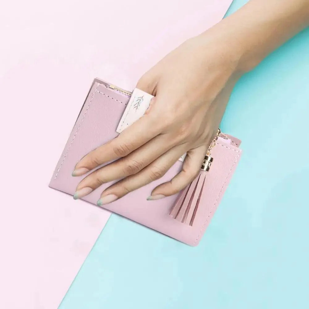 New Short PU Leather Clutch Bags Card Holder Wallet And Small Coin Purse for Women And Girls