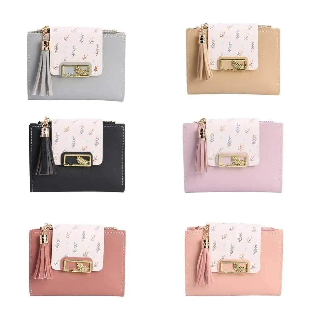 New Short PU Leather Clutch Bags Card Holder Wallet And Small Coin Purse for Women And Girls