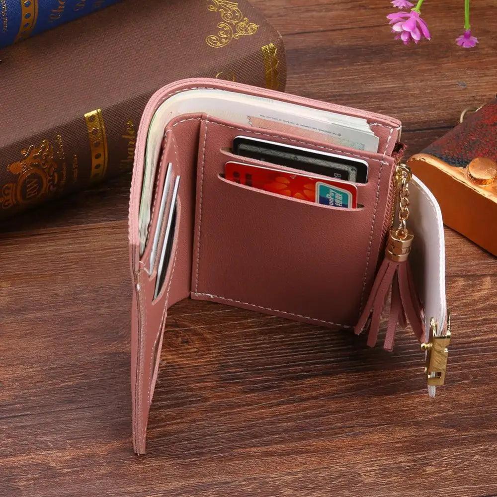 New Short PU Leather Clutch Bags Card Holder Wallet And Small Coin Purse for Women And Girls