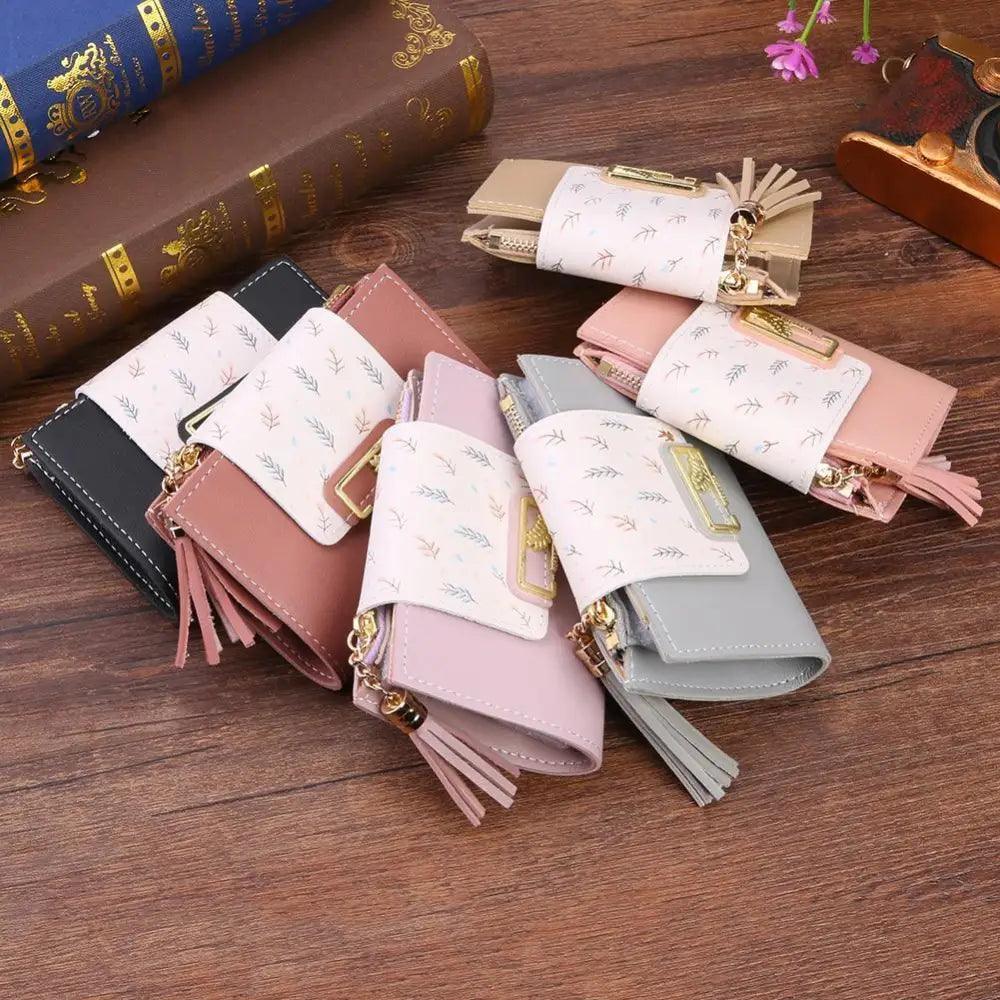 New Short PU Leather Clutch Bags Card Holder Wallet And Small Coin Purse for Women And Girls