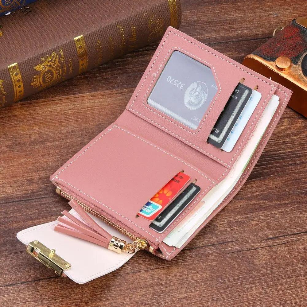 New Short PU Leather Clutch Bags Card Holder Wallet And Small Coin Purse for Women And Girls