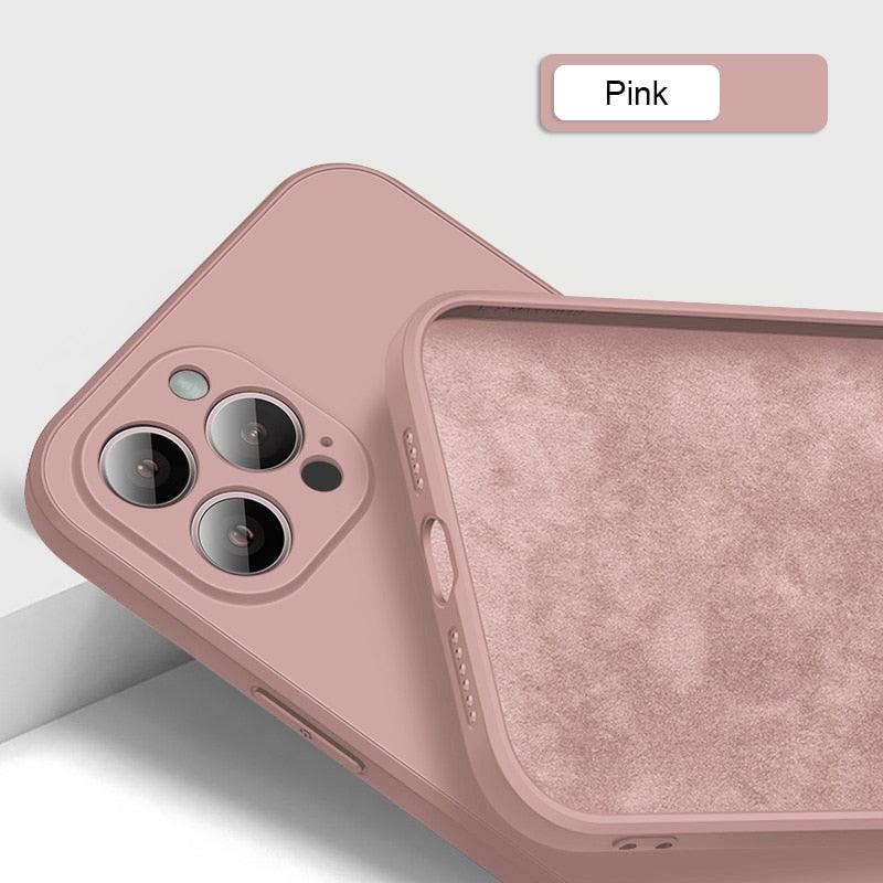 New Soft Silicone Square Phone Case For iPhone 14 13 Pro Max Back Cover Full Body Protection Cover 13 Pro Shockproof Protective Case