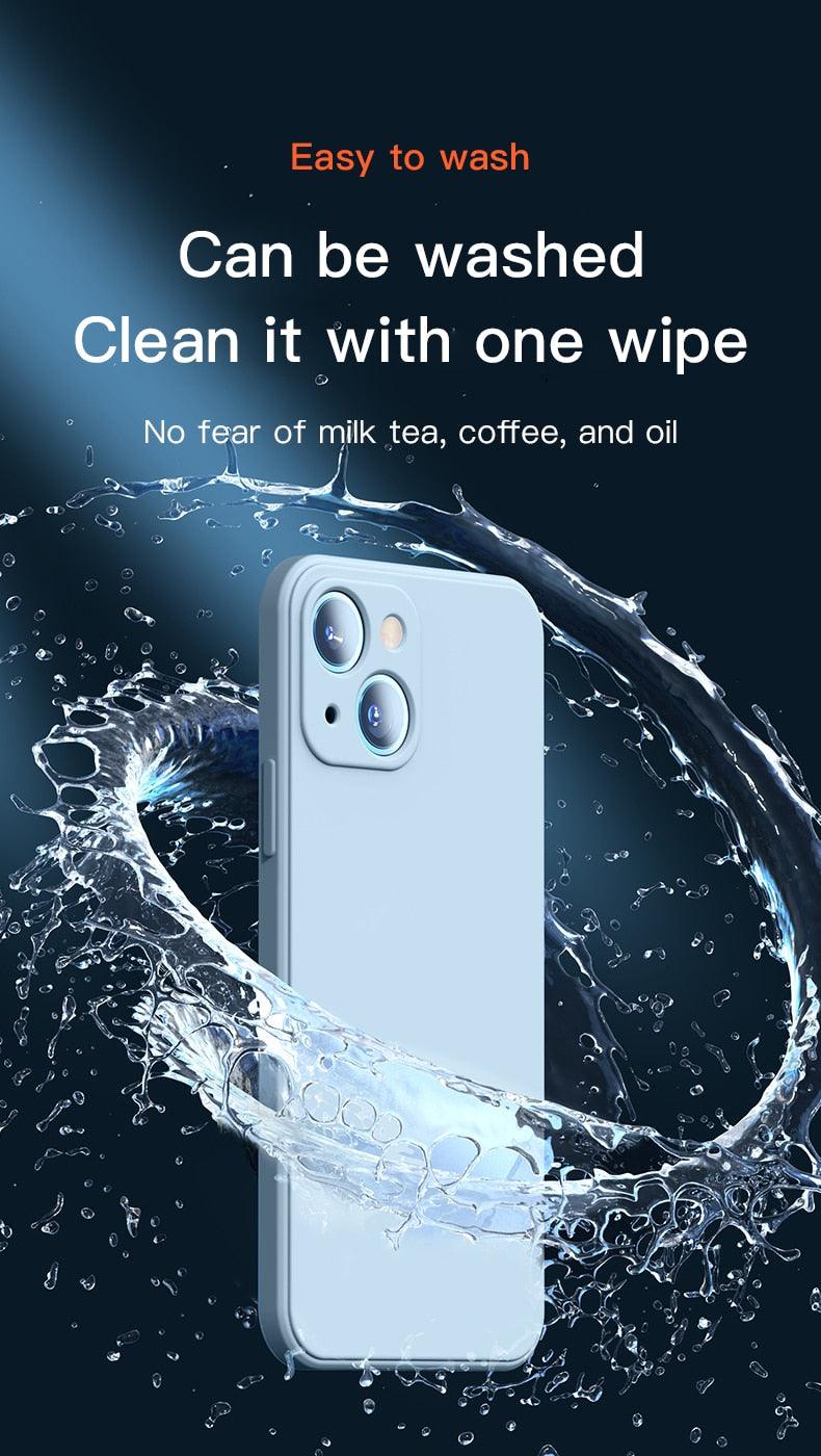 New Soft Silicone Square Phone Case For iPhone 14 13 Pro Max Back Cover Full Body Protection Cover 13 Pro Shockproof Protective Case