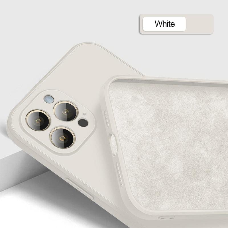 New Soft Silicone Square Phone Case For iPhone 14 13 Pro Max Back Cover Full Body Protection Cover 13 Pro Shockproof Protective Case