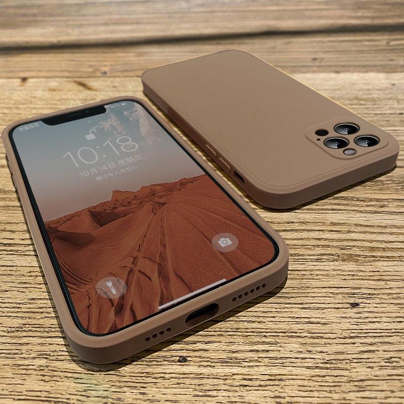 New Soft Silicone Square Phone Case For iPhone 14 13 Pro Max Back Cover Full Body Protection Cover 13 Pro Shockproof Protective Case
