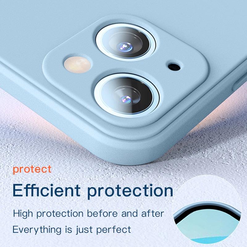 New Soft Silicone Square Phone Case For iPhone 14 13 Pro Max Back Cover Full Body Protection Cover 13 Pro Shockproof Protective Case