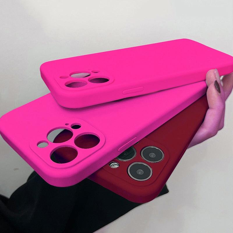 New Soft Silicone Square Phone Case For iPhone 14 13 Pro Max Back Cover Full Body Protection Cover 13 Pro Shockproof Protective Case