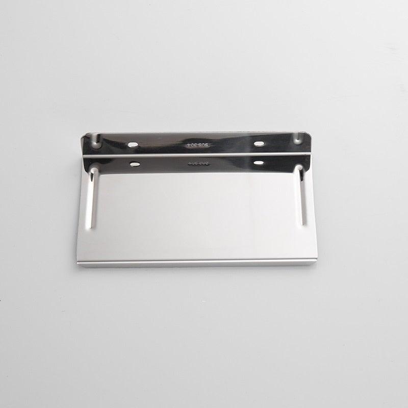 NEW Stainless Steel Toilet Paper Holder BathroomPaper Phone Holder Shelf Towel Roll shelf Accessories Toilet Paper Holder with Phone Shelf Aluminum Bathroom Accessories Tissue Roll Dispenser Storage Rack Wall Mounted Modern Paper Towel Adapter