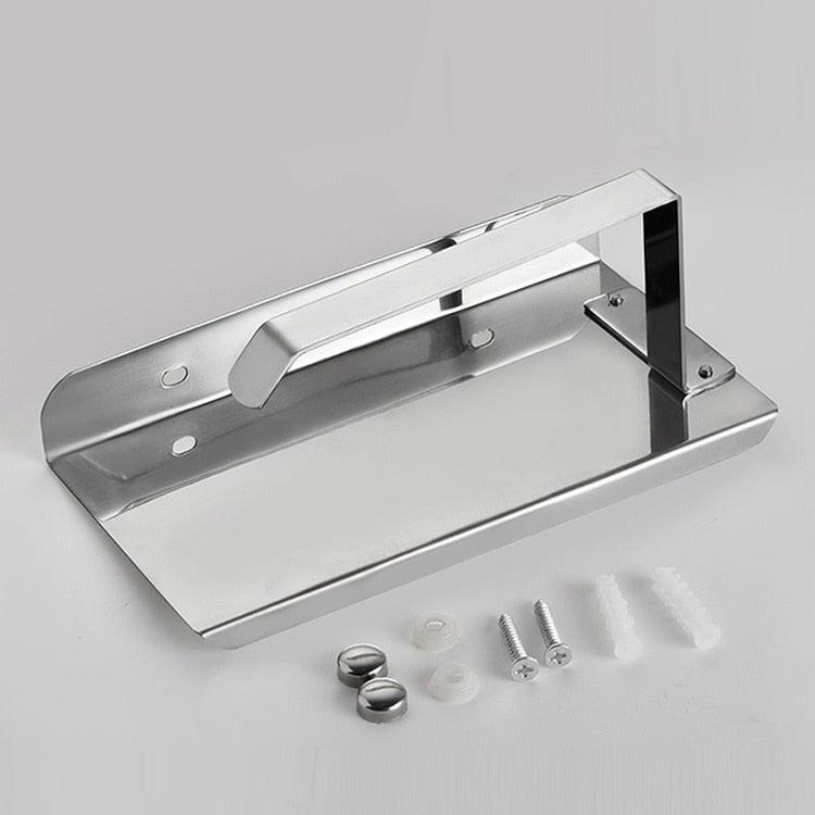 NEW Stainless Steel Toilet Paper Holder BathroomPaper Phone Holder Shelf Towel Roll shelf Accessories Toilet Paper Holder with Phone Shelf Aluminum Bathroom Accessories Tissue Roll Dispenser Storage Rack Wall Mounted Modern Paper Towel Adapter