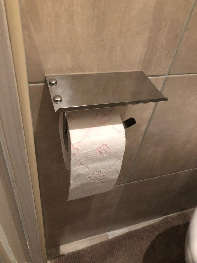 NEW Stainless Steel Toilet Paper Holder BathroomPaper Phone Holder Shelf Towel Roll shelf Accessories Toilet Paper Holder with Phone Shelf Aluminum Bathroom Accessories Tissue Roll Dispenser Storage Rack Wall Mounted Modern Paper Towel Adapter