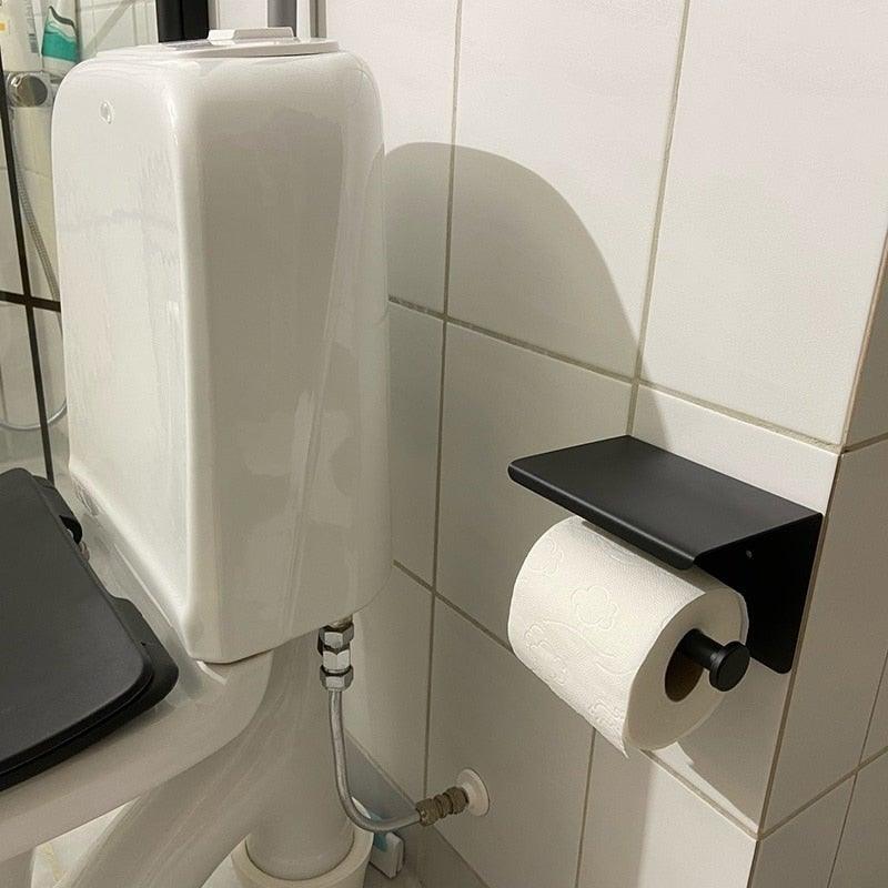 NEW Stainless Steel Toilet Paper Holder BathroomPaper Phone Holder Shelf Towel Roll shelf Accessories Toilet Paper Holder with Phone Shelf Aluminum Bathroom Accessories Tissue Roll Dispenser Storage Rack Wall Mounted Modern Paper Towel Adapter