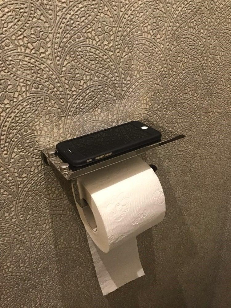NEW Stainless Steel Toilet Paper Holder BathroomPaper Phone Holder Shelf Towel Roll shelf Accessories Toilet Paper Holder with Phone Shelf Aluminum Bathroom Accessories Tissue Roll Dispenser Storage Rack Wall Mounted Modern Paper Towel Adapter