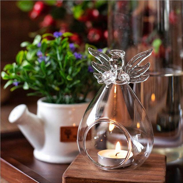 Round Hollow Glass Candle Tea light Holder Candlestick Home Decorations for Dinner Table Wedding Candle Holder Wedding Candlestick Fine Transparent Crystal Glass Candlestick Dining Home Decor