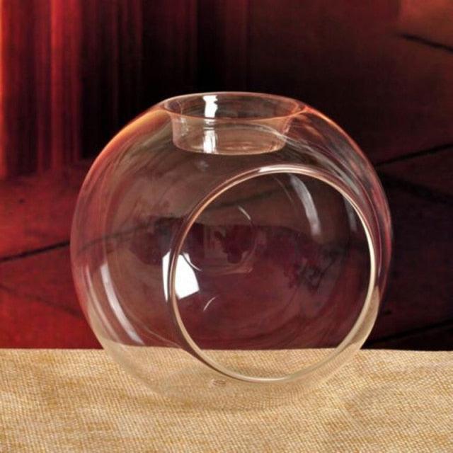 Round Hollow Glass Candle Tea light Holder Candlestick Home Decorations for Dinner Table Wedding Candle Holder Wedding Candlestick Fine Transparent Crystal Glass Candlestick Dining Home Decor